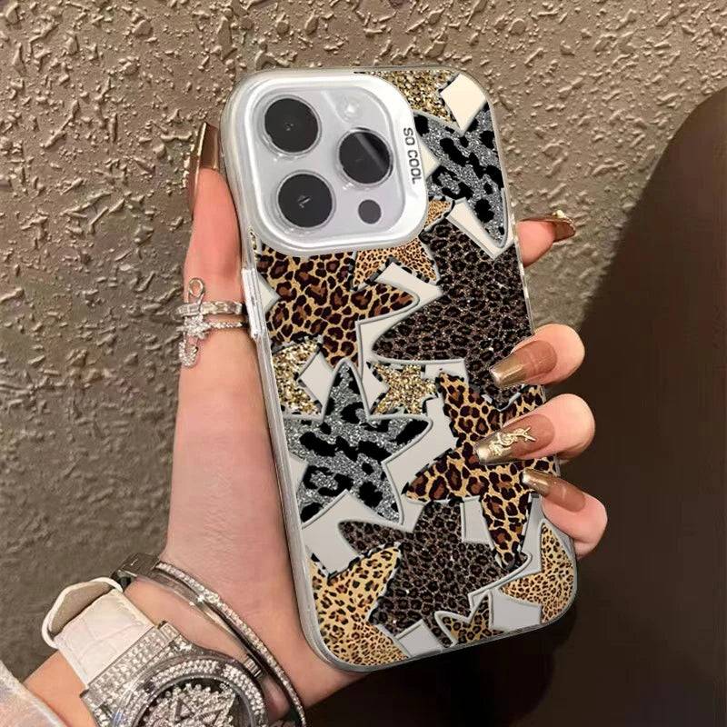 Leopardenprint Stern Design Hülle für iPhone 17