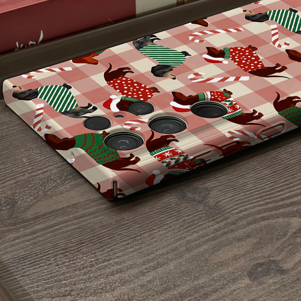 Weihnachts Dackel Handyhülle für Samsung S25