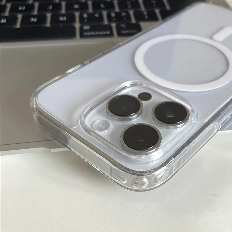 Transparent MagSafe case with camera protection for iPhone 17