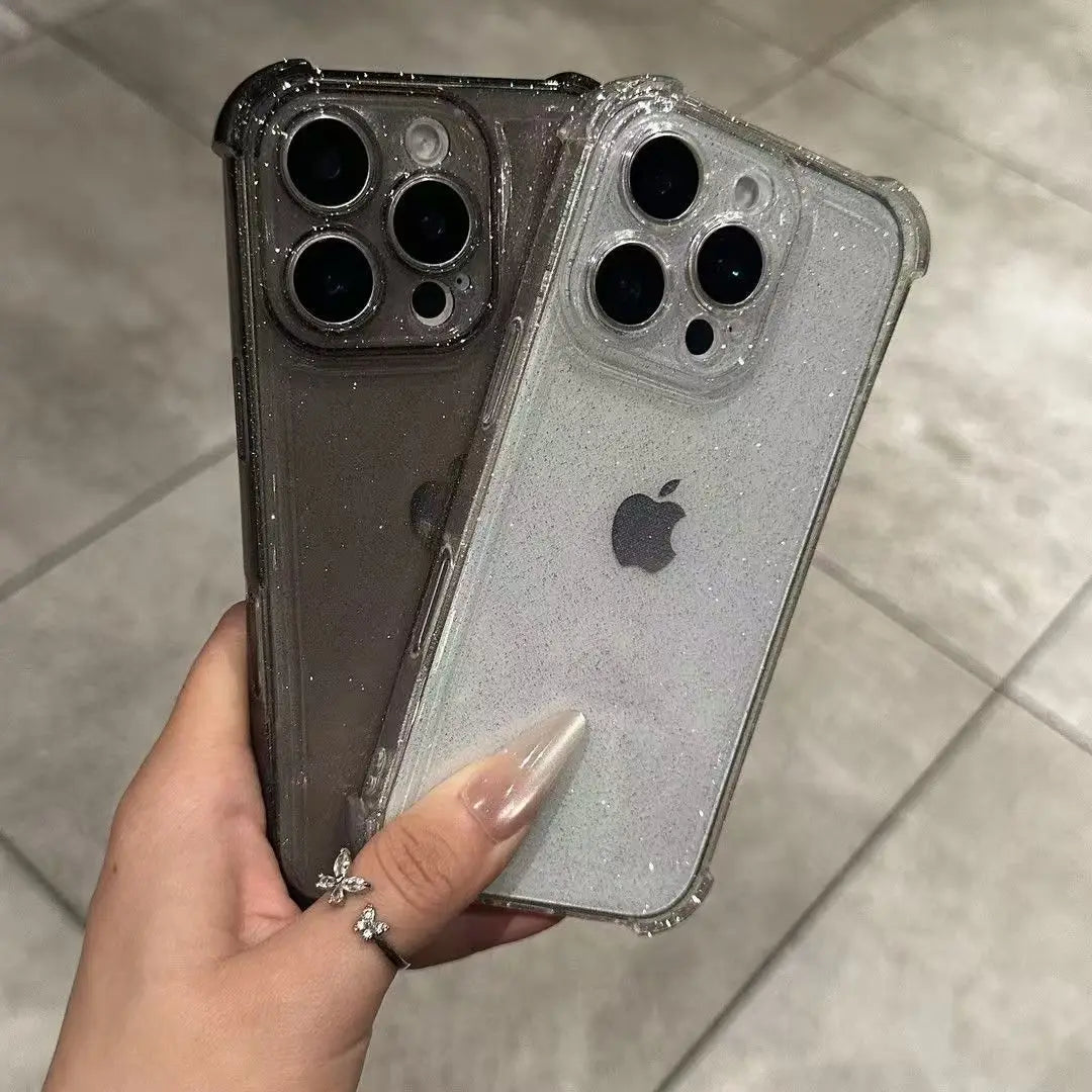 Glitzer Transparent Hülle Silikon für iPhone 17
