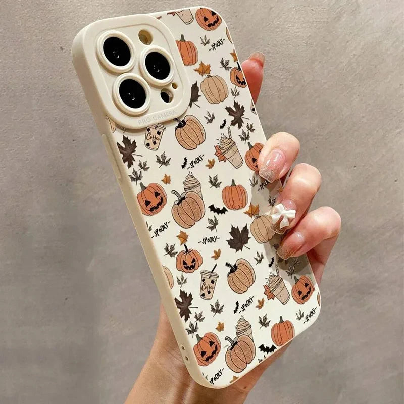 Weiche TPU Hülle Halloween Kürbis für iPhone