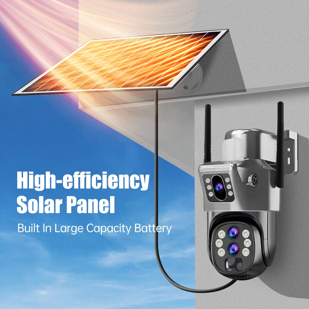 Solar Outdoor Kamera 12MP 6K 4G SIM 10X Zoom PTZ