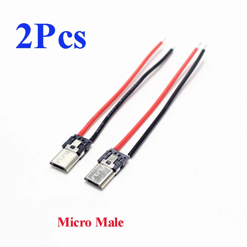 Micro USB Typ-C 2Pin Stecker Set