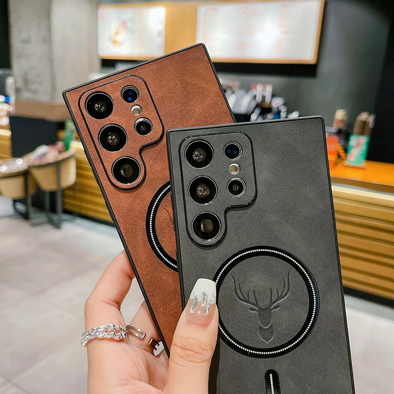 Luxus Leder Magsafe Hülle für Samsung