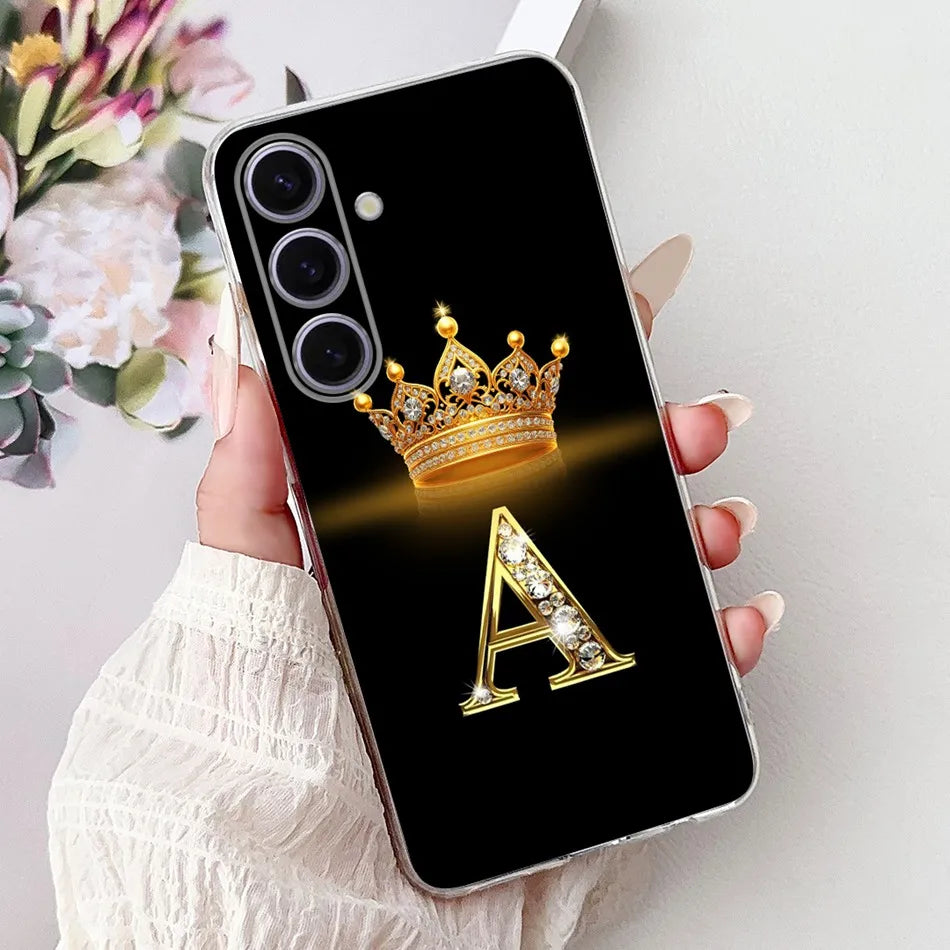 Galaxy S24 FE Hülle Krone & Brief Design Silikon