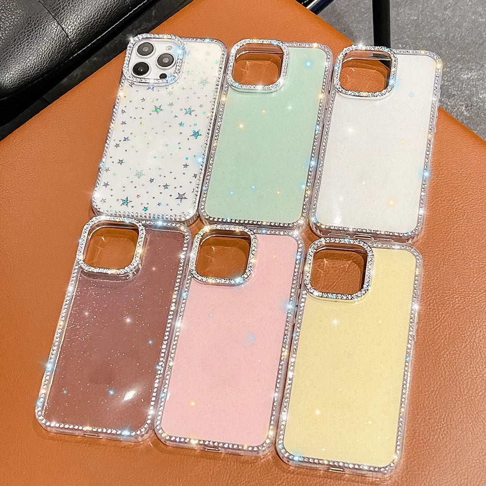 Bling Glitter Clear Hülle für iPhone 17 Pro Max – Silikon Case