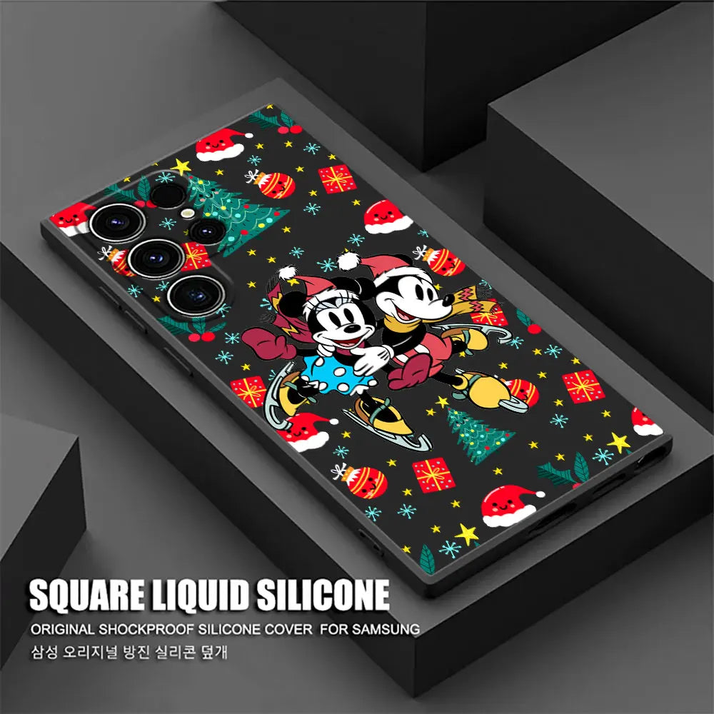 Weihnachts-Minnie-Mickey Hülle für Samsung S25