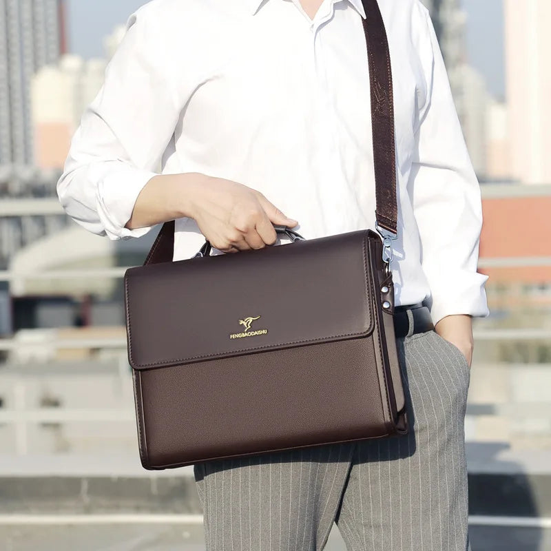 Luxury Leather Briefcase for Men, A4 Size