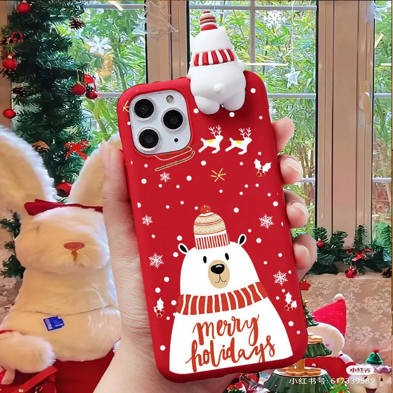 3D Bär Santa Weihnachts Handyhülle für Samsung S25