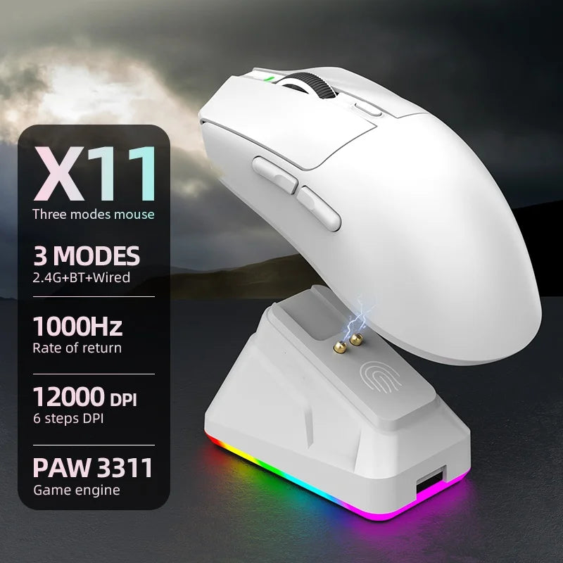 Tri-Mode RGB Maus mit 12000 DPI & Schnellladung
