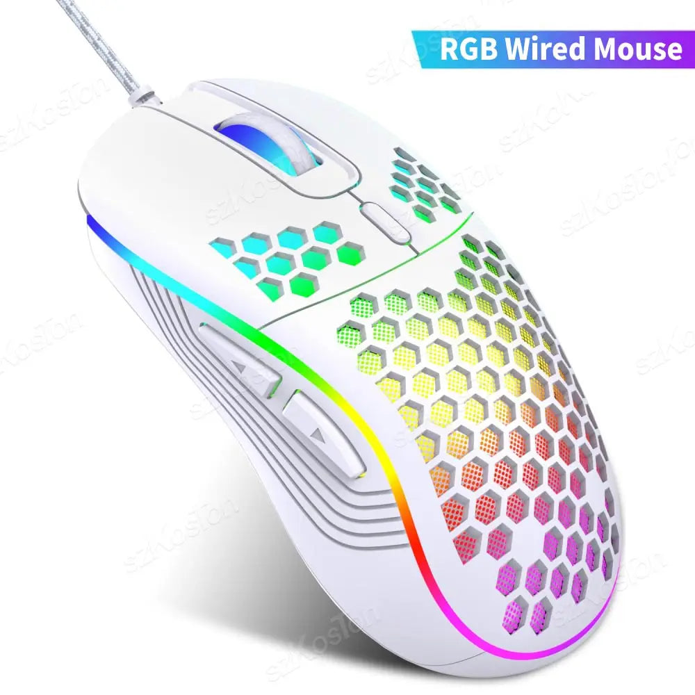Ergonomische RGB Gaming-Maus mit 7200 DPI & Wabendesign