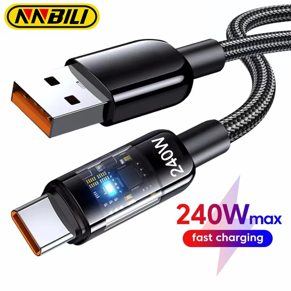 NNBILI 240W USB-C Schnellladekabel Nylon