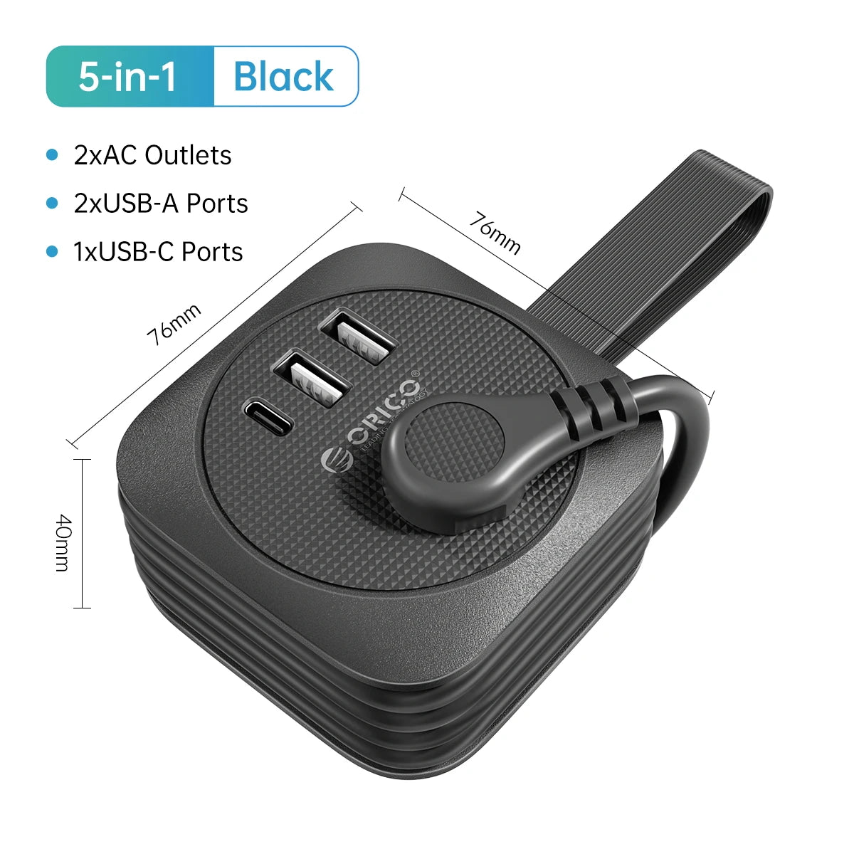 Travel Power Strip with USB-C