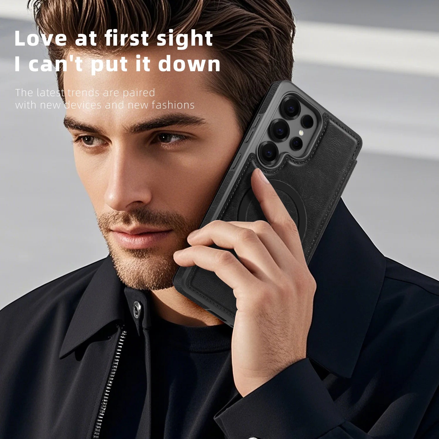 Luxus Lederhülle mit RFID & MagSafe für Galaxy S25