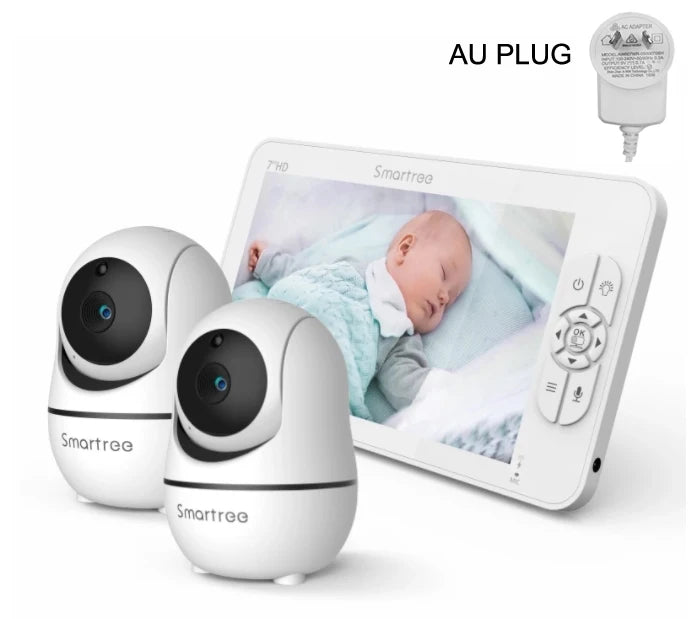 7" HD Video-Babyphone mit 2 Kameras und Zoom