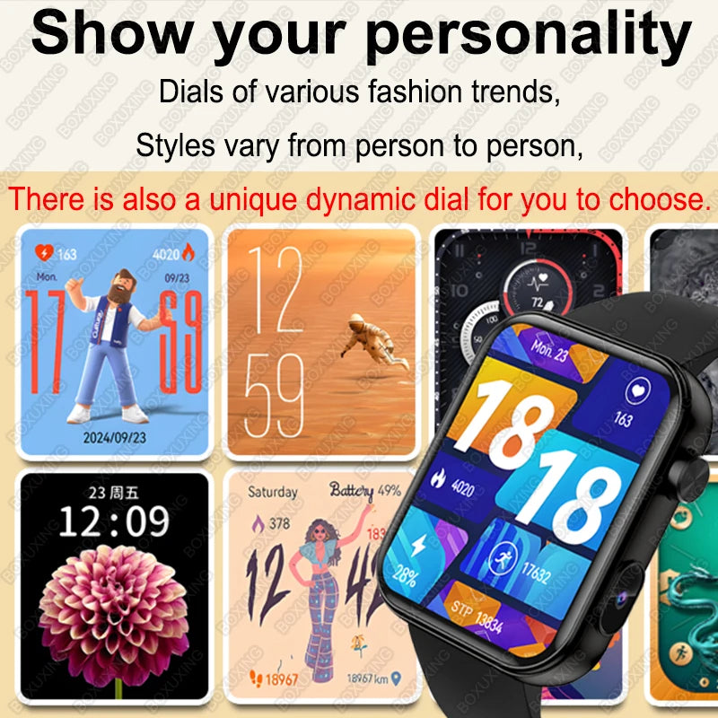 Smartwatch 2025 mit Kamera, Fitness & Anruf-Funktion