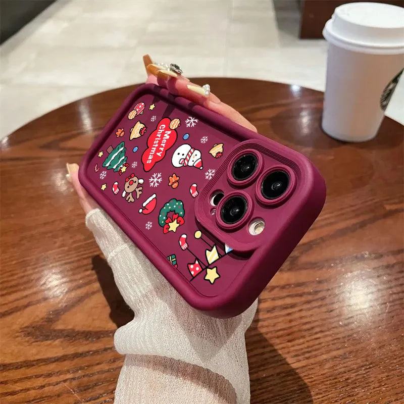 Cute Christmas case with Santa and Christmas tree for Pixel