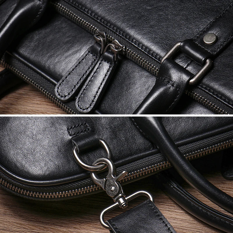 GURO Luxus Leder Herren Aktentasche 16 Zoll