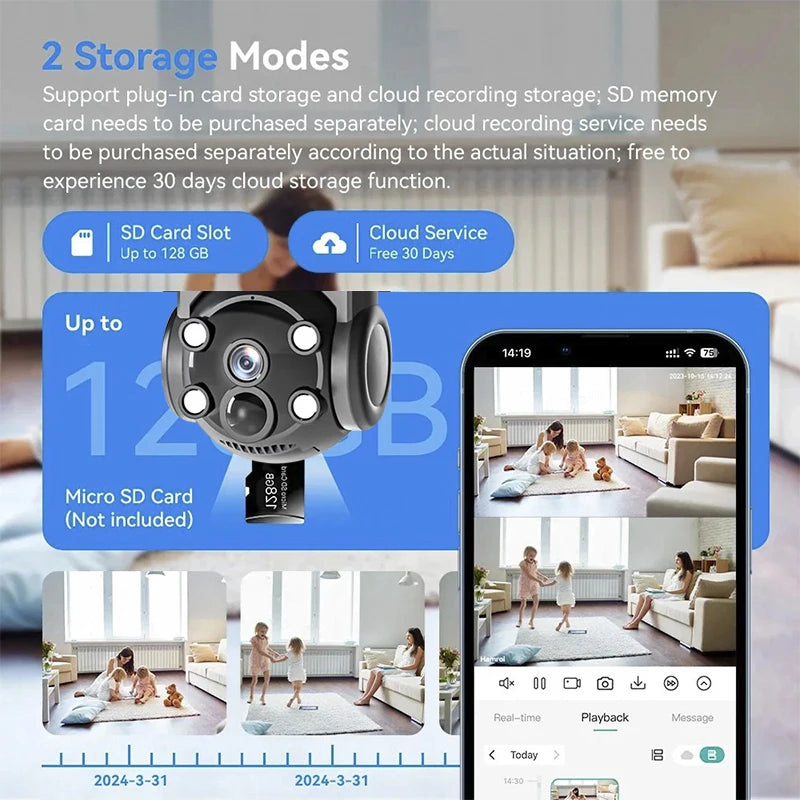 Drahtlose 12MP 4G WLAN Solarkamera mit 3 Linsen