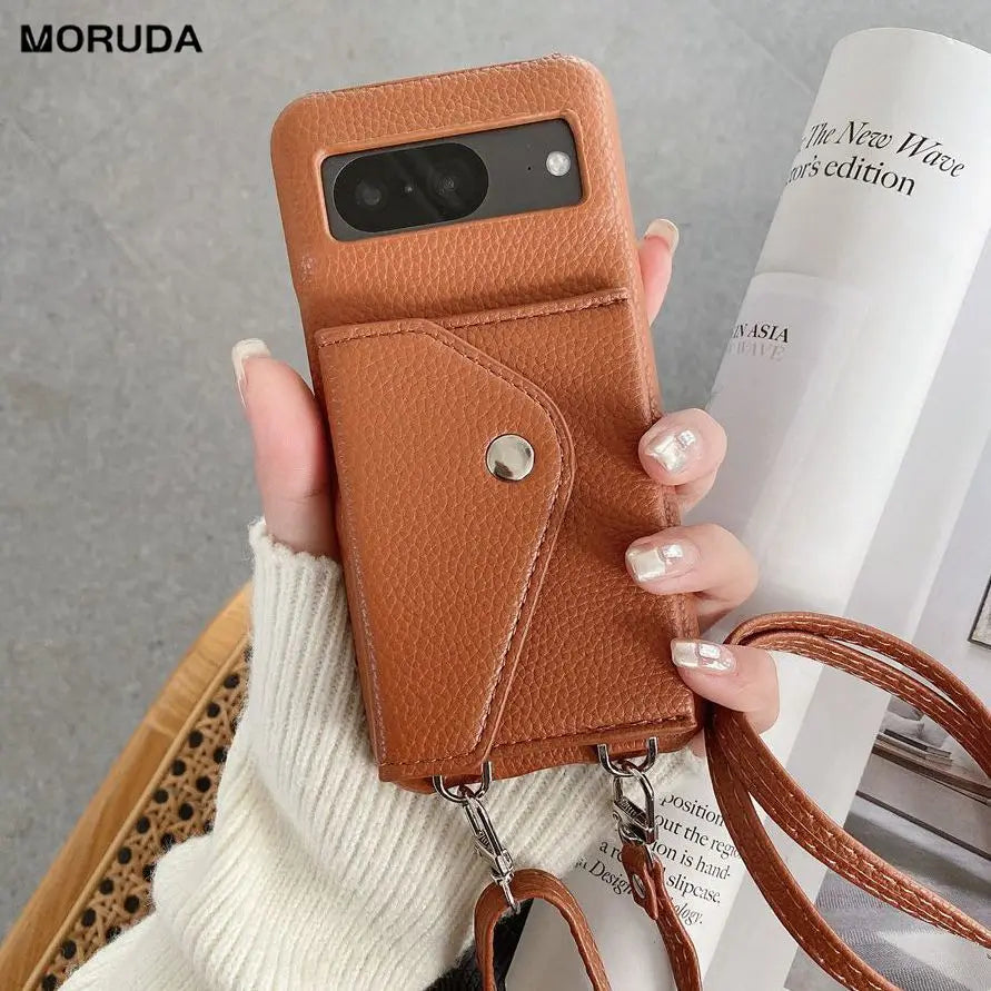 Crossbody Lederhülle für Google Pixel 8 Pro