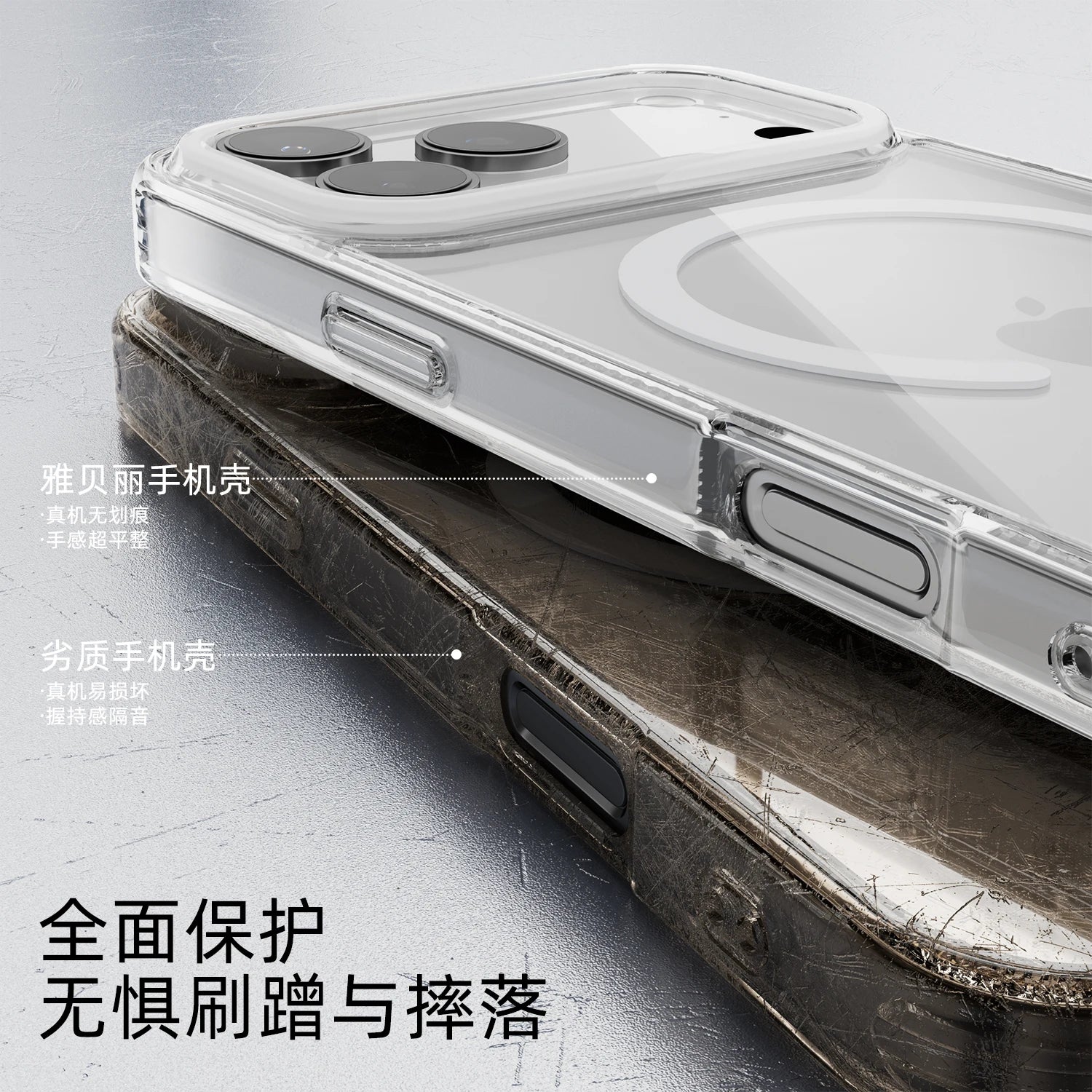 Schutzhülle für iPhone 17 – transparent, kratzfest, Magsafe