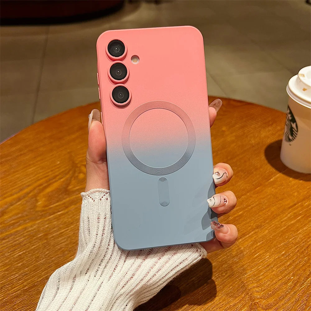 Stylische Farbverlauf-Hülle mit Magnet & Soft-Silikon