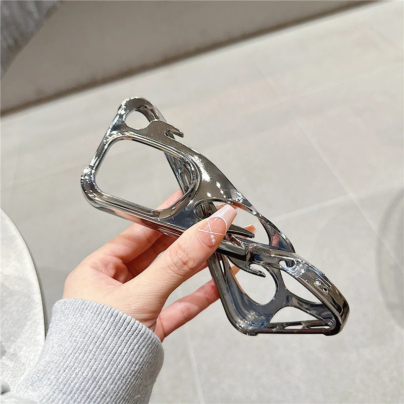 Luxus 3D Flammen Hülle für iPhone 17 Silikon