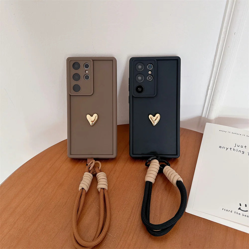 3D Herz Hülle mit Handschlaufe für Samsung Galaxy
