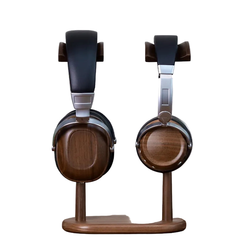 Dual Kopfhörerhalter Walnussholz Minimalistisches Rack