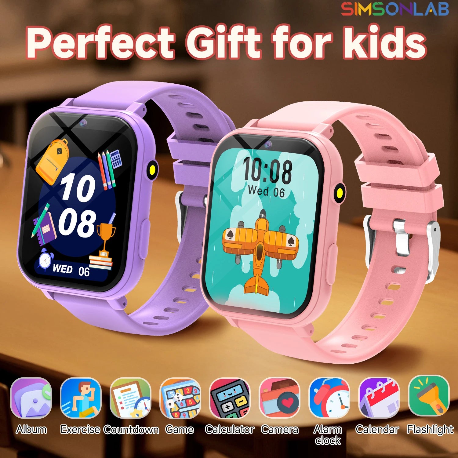 Kinder Smartwatch 18 Spiele Kamera Wasserdicht Geschenk