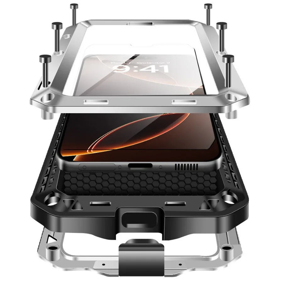 Metall Dual Layer Schrauben Bumper Hülle für iPhone 17