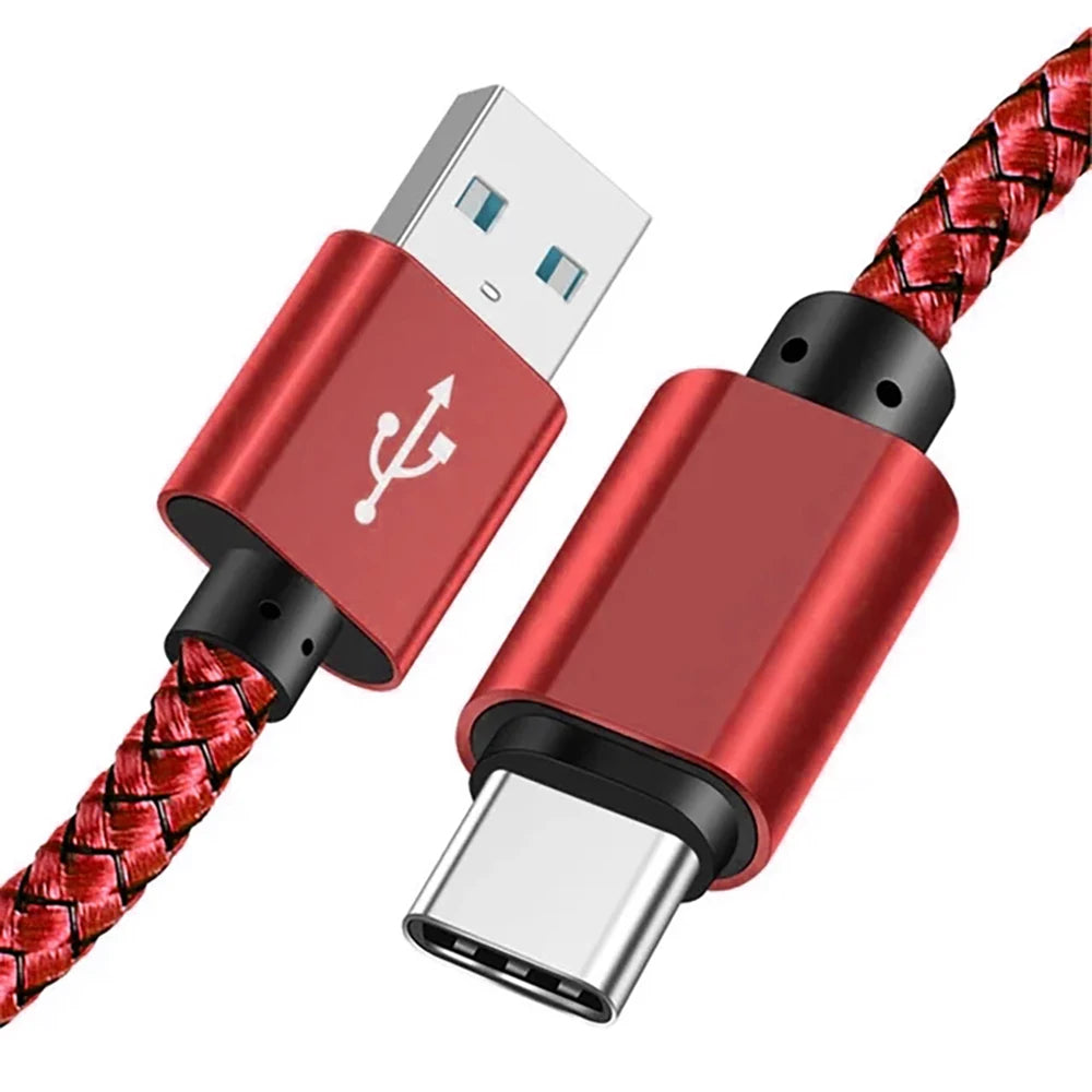 Nylon USB A auf Typ C Ladekabel