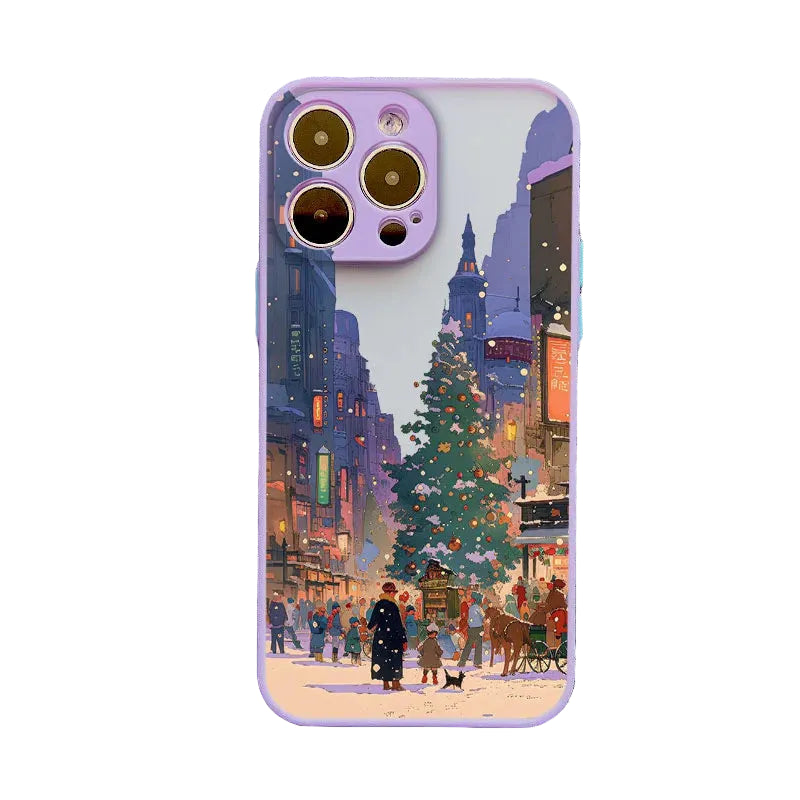 Cartoon Weihnachts-Handyhülle für iPhone 17 & 16 – Stoßfest & Matt