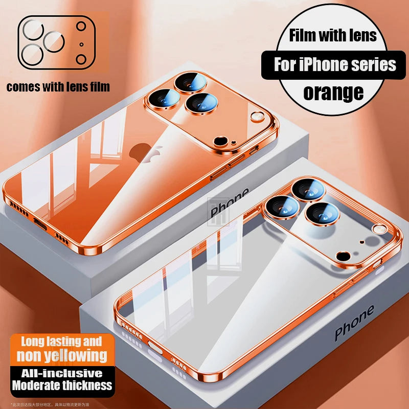 Ultradünne orangene TPU-Hülle für iPhone 17
