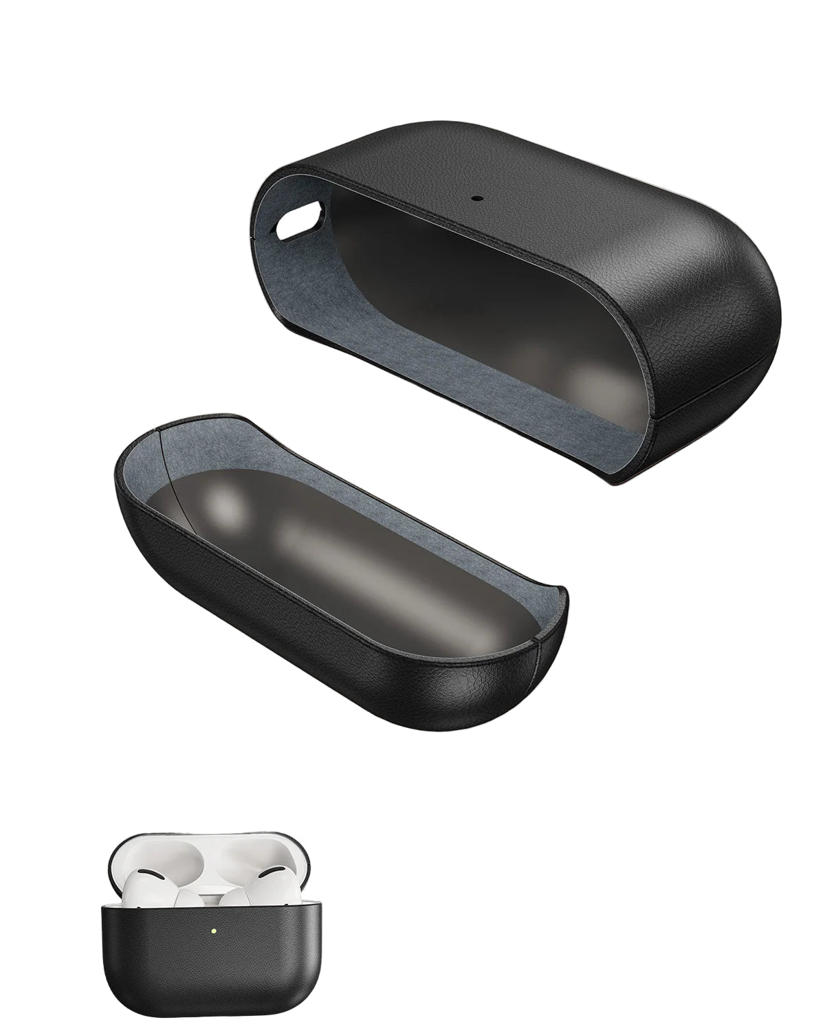 Echte Lederhülle für AirPods Pro 3 stoßfest mit Haken