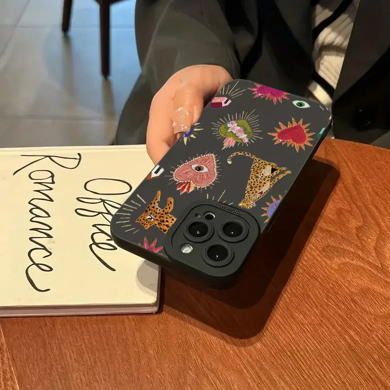 Floral Leopard Silikonhülle iPhone