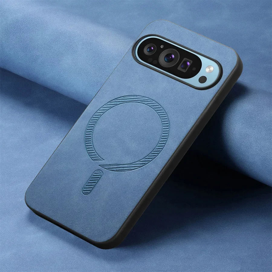 Luxus Leder Hülle Pixel 9 Pro Magsafe