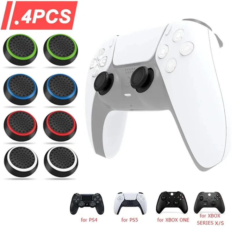 Silikon Daumen-Griffe für PS5/PS4/Xbox Controller 4er Set