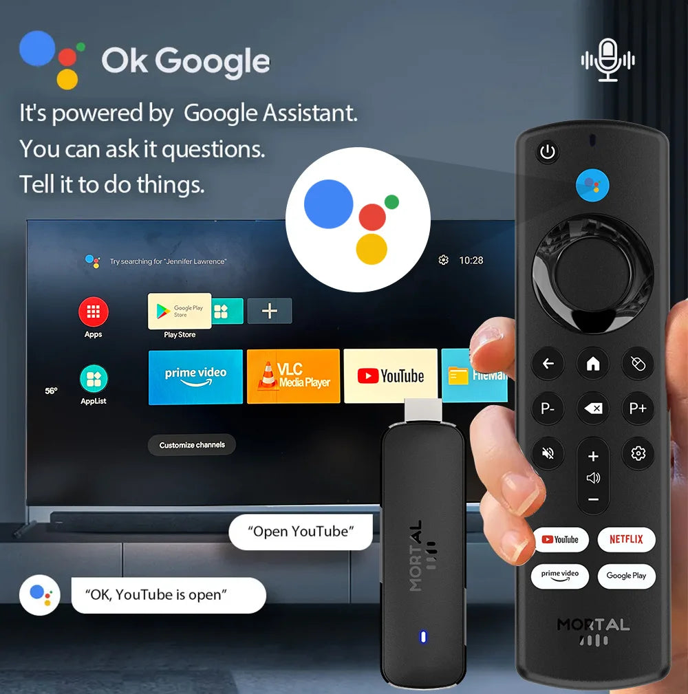 Android 14 TV Stick with 4K Ultra HD streaming