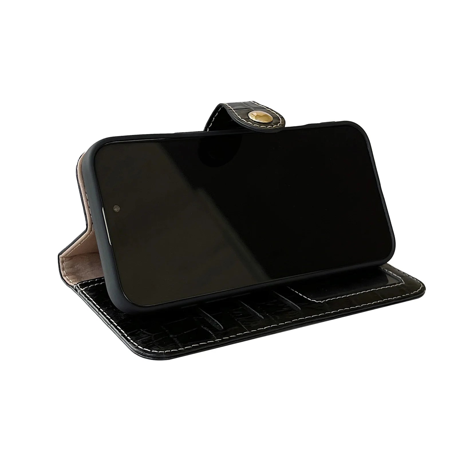 Echtleder Wallet-Hülle Krokodilleder für iPhone 17