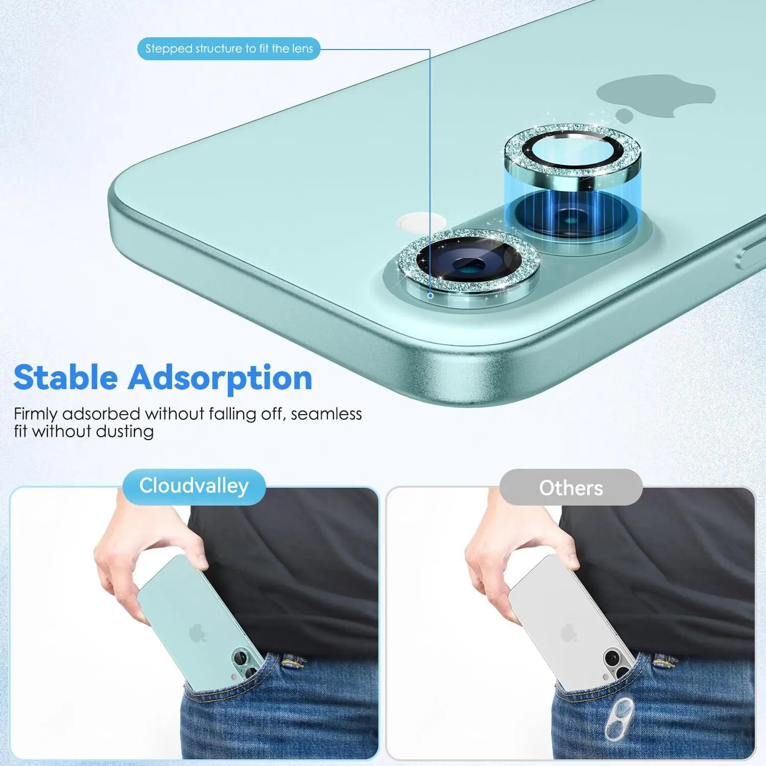 Bling Glitter Camera Protective Glass for iPhone 17