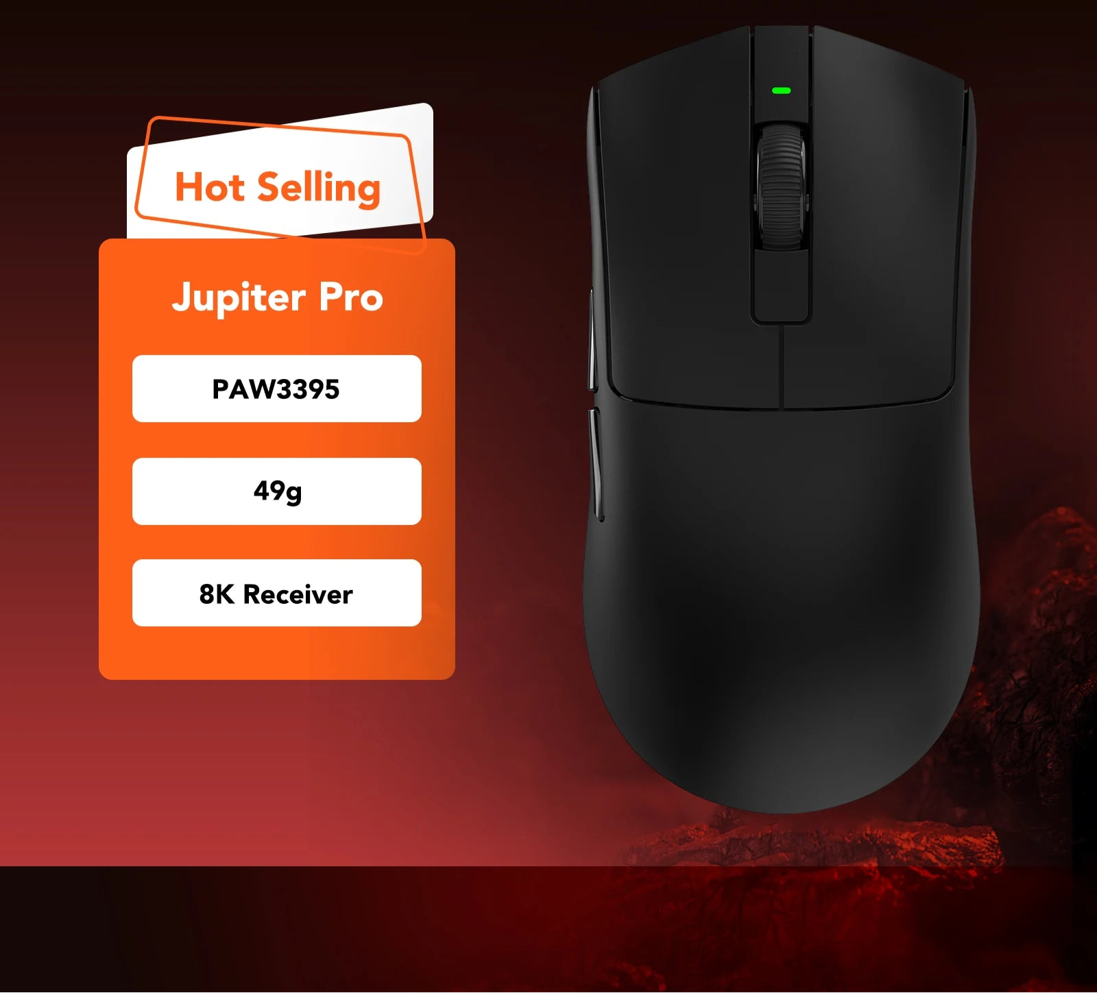 Leichte Wireless Gaming-Maus mit 26000 DPI Sensor