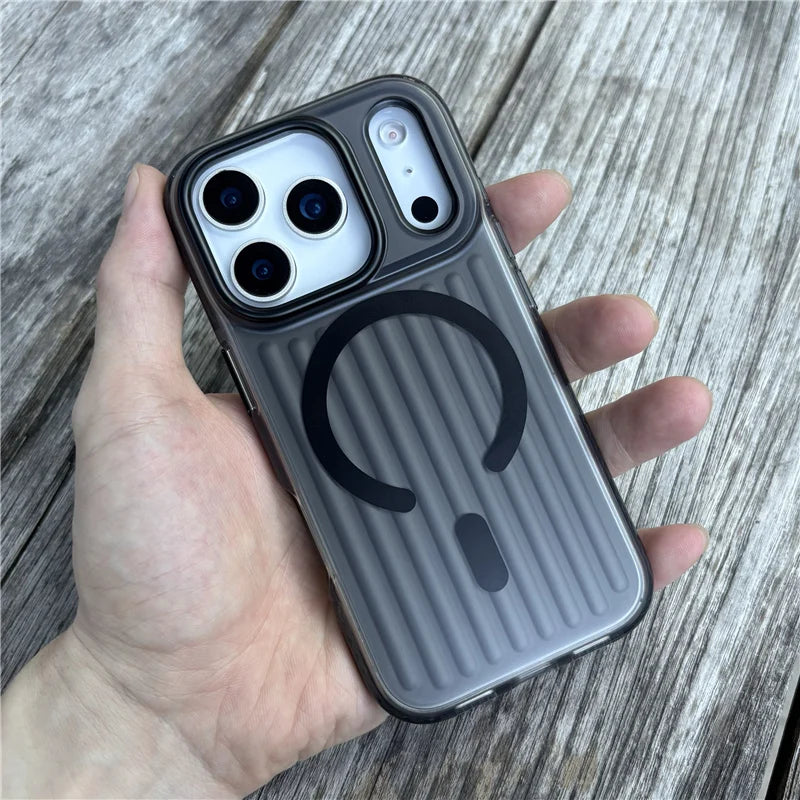 Luxuriöse matte gewellte Magsafe Hülle für iPhone 17 Pro Max