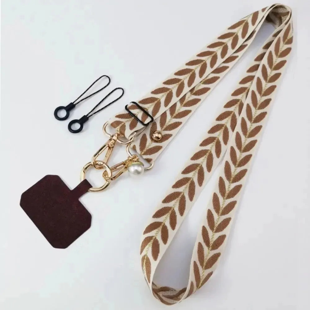 Verstellbares Handy-Lanyard mit Clip und Perlen