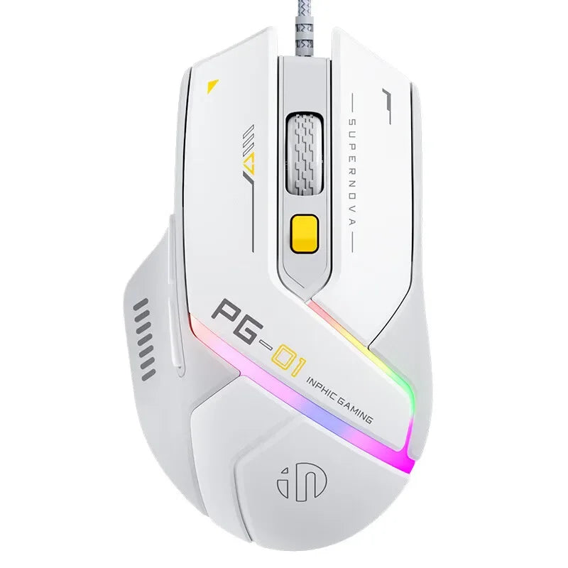 Kabelgebundene Gaming-Maus mit RGB 12800 DPI, 6 Tasten