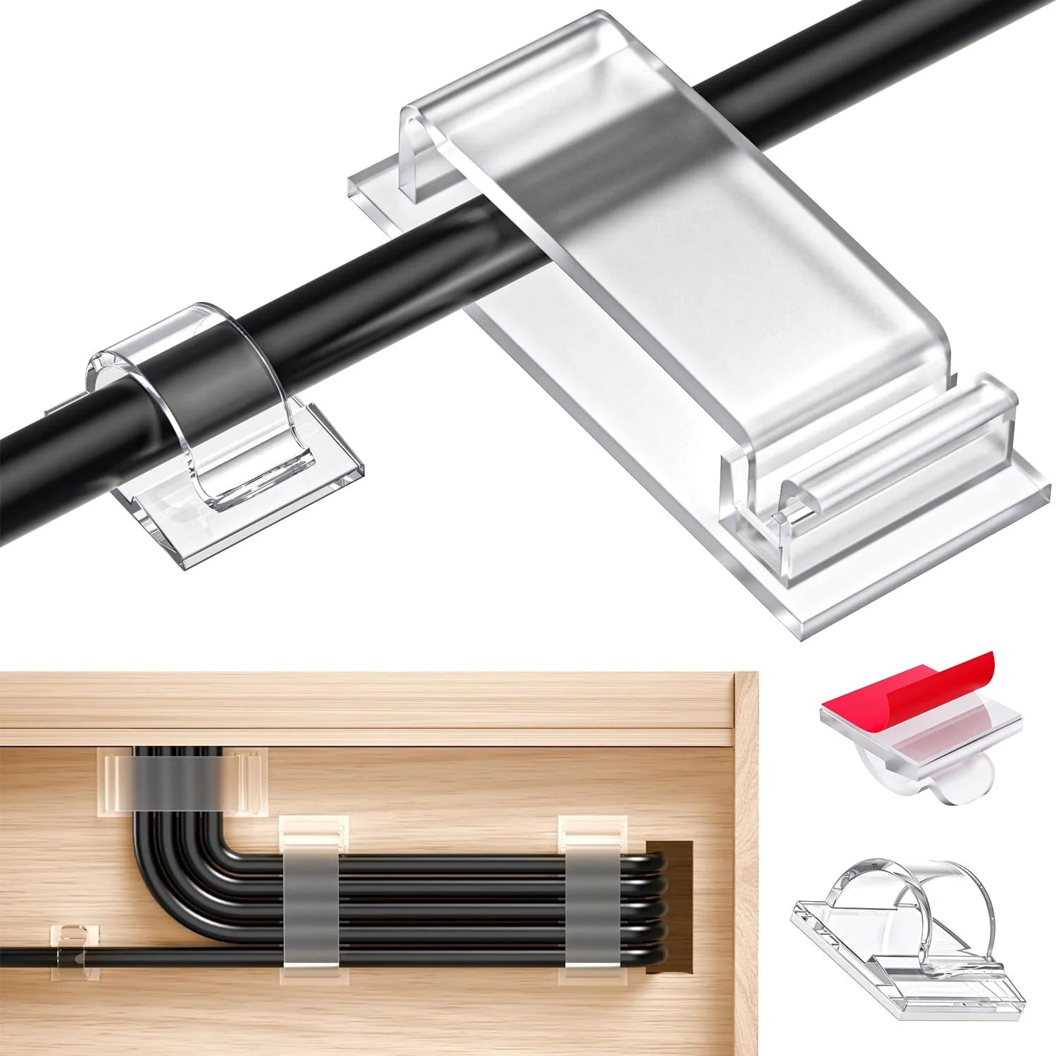 70-teiliges Kabelmanagement Set Büro & Zuhause