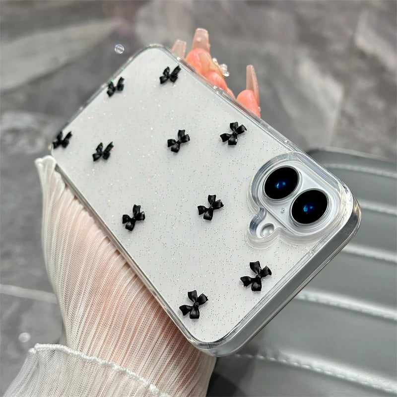 3D Schleifen Glitzer Hülle iPhone 11-16