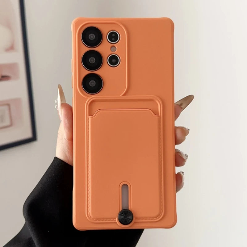 Weiche Silikon Kartenhalter Hülle Samsung S25 S24 Plus