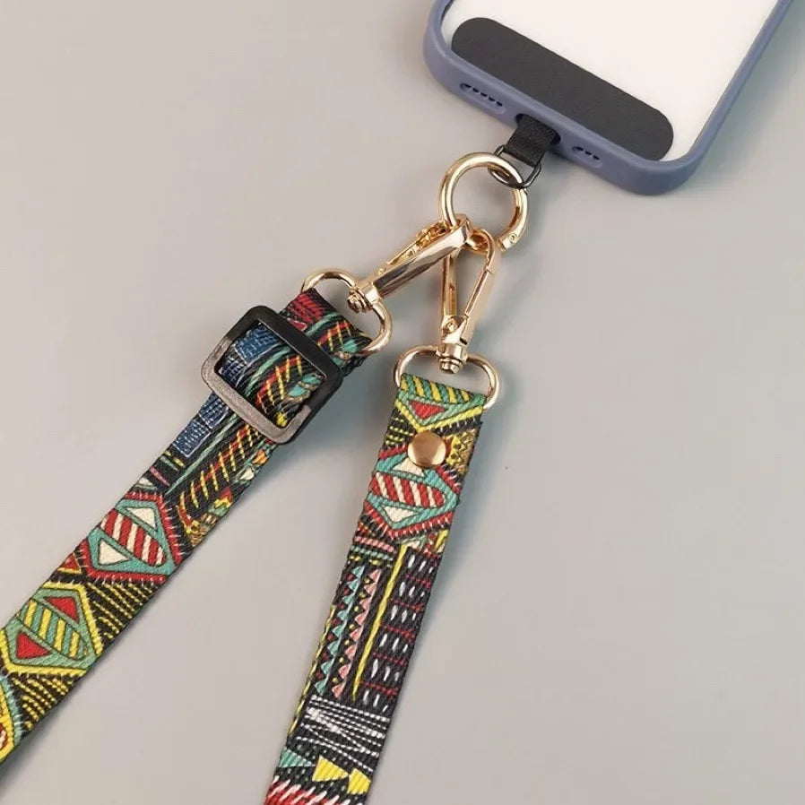 Universeller Handy-Lanyard mit Retro-Muster