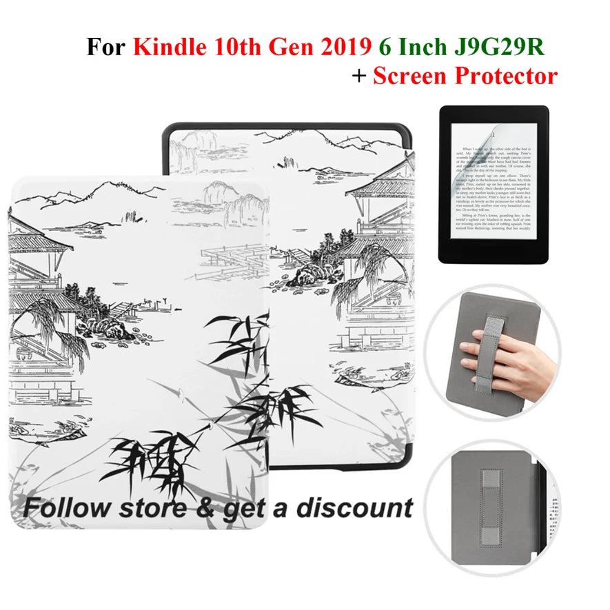 Hülle + Folie für Kindle 10. Gen 6 Zoll